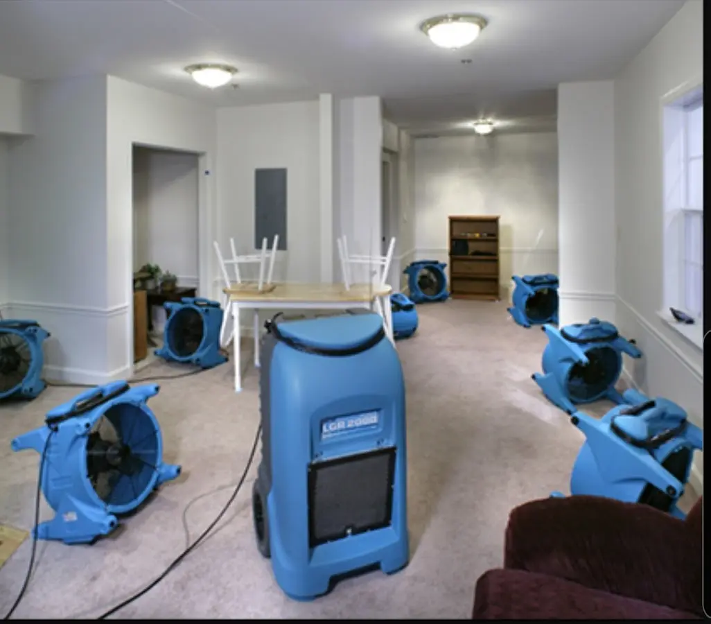 Air movers and dehumidifier setup for Water Extraction & Removal in Sauk Rapids
