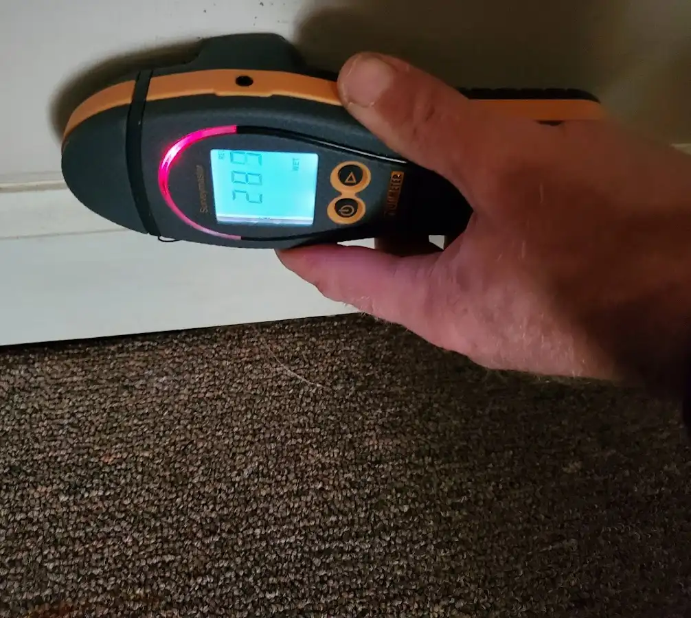 Moisture detection at baseboard during Sewage Cleanup & Sanitation in Sauk Rapids